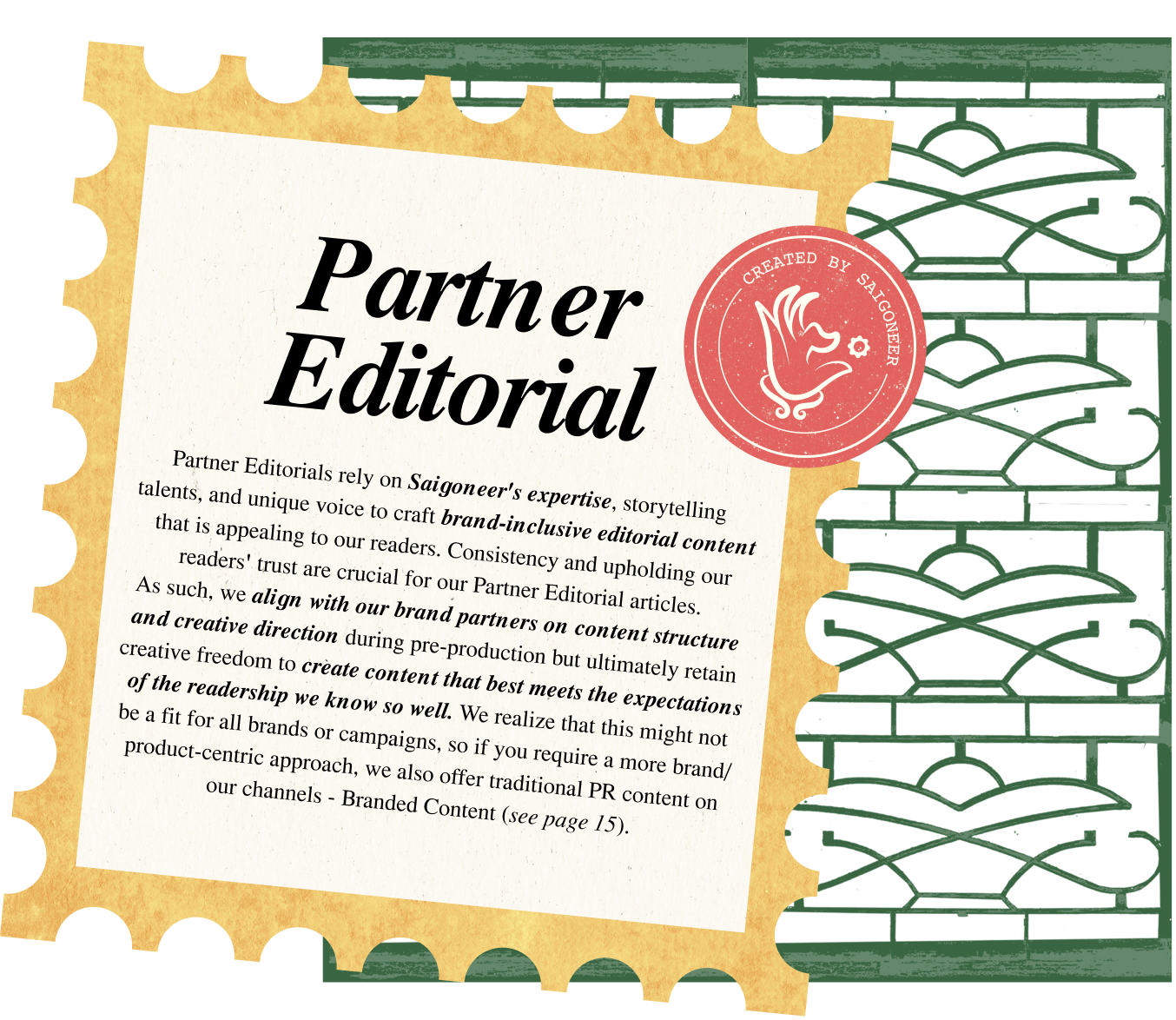 Partner Editorial stamp with Saigoneer seal and editorial description